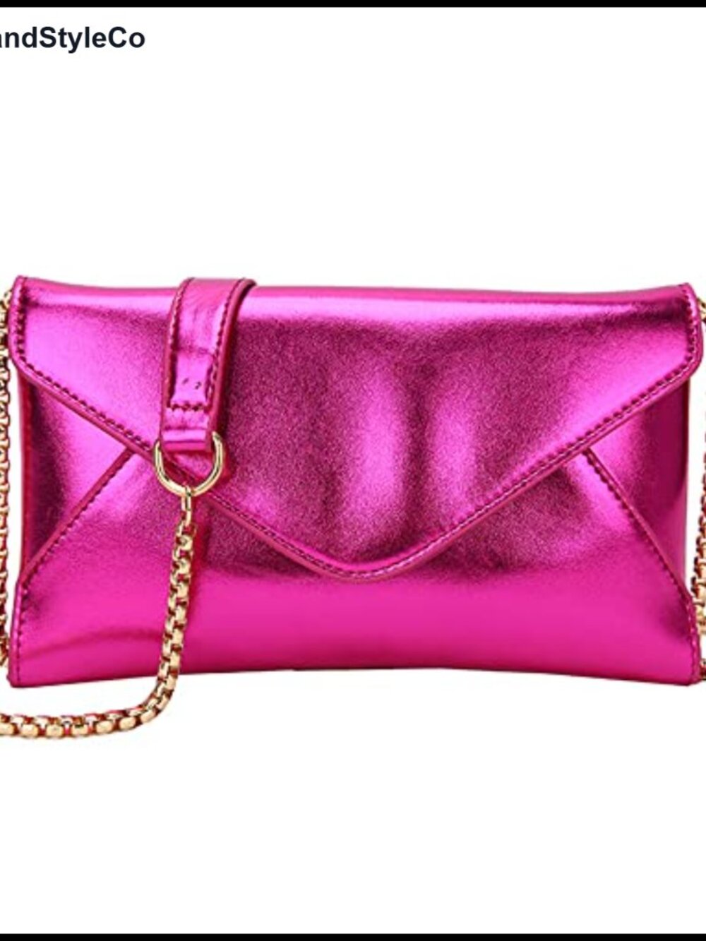 Metallic Evening Clutch Purse Women Party Night Bag Chain Strap